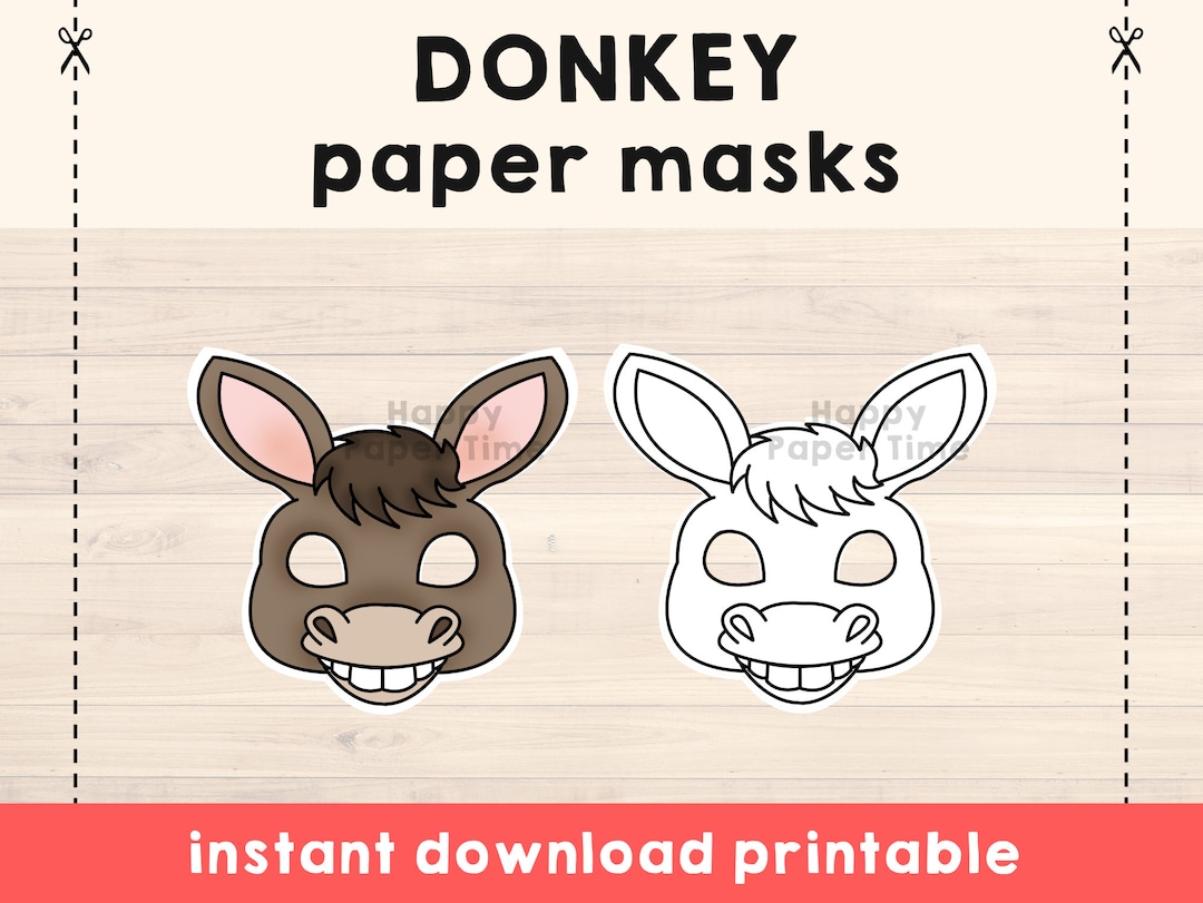 Donkey Mask Template Fun Printable For Kids Parties And School Plays - jd5ln66
