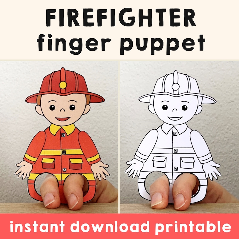 Firefighter Puppet - Etsy
