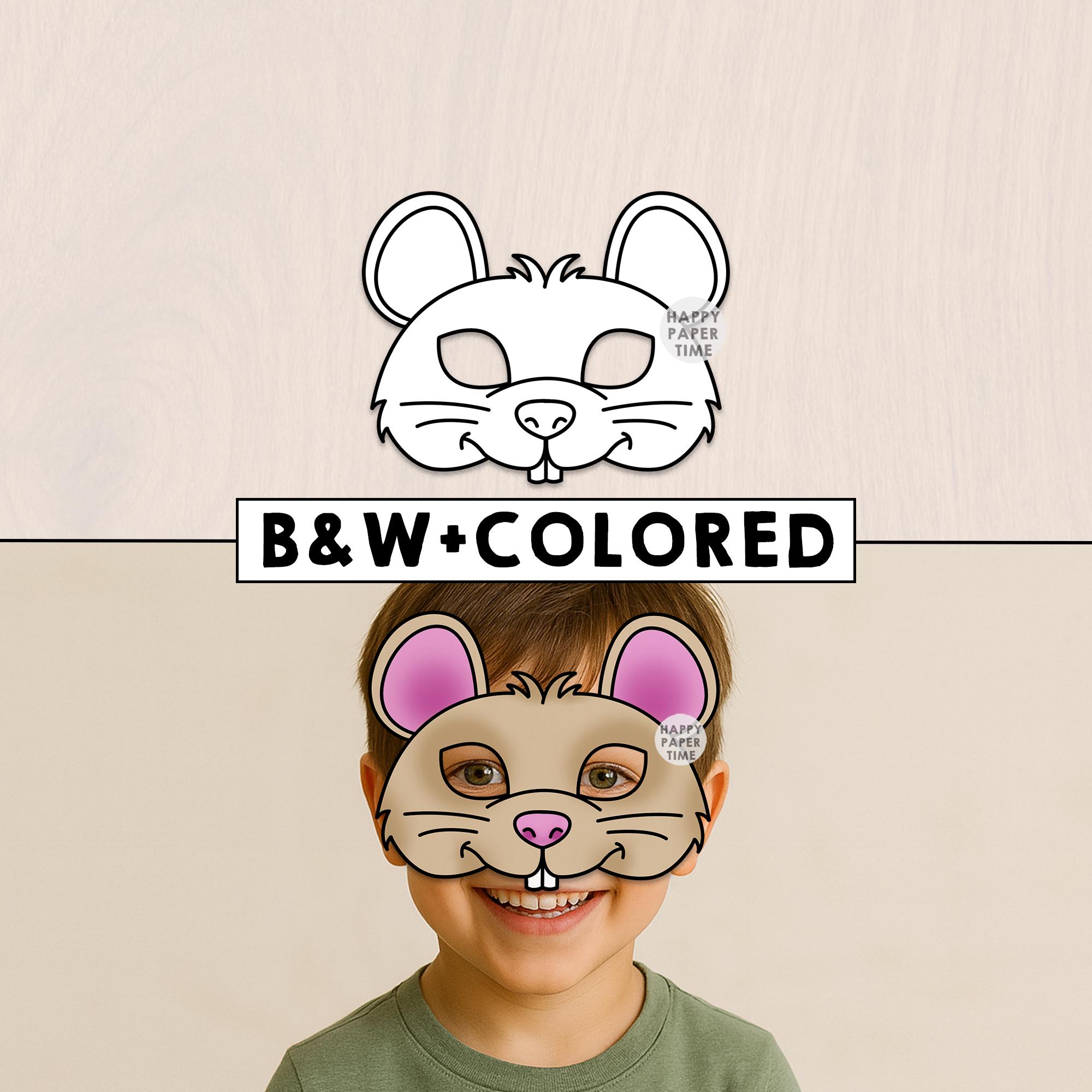 Mouse Mask Mouse Costume Animal Mask Printable Party Favor Woodland ...