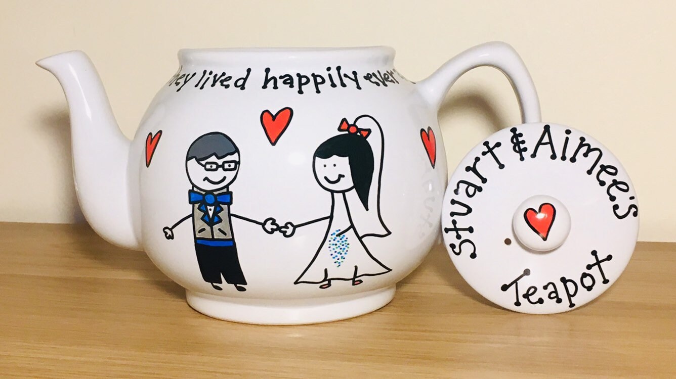 Personalised wedding teapot/personalised wedding Etsy
