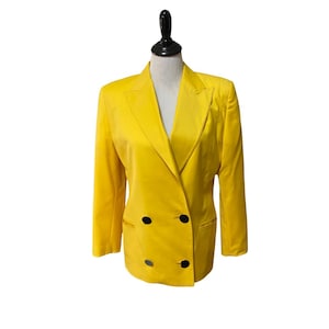 90s Yellow Double Breast Umberto Ginocchietti Blazer