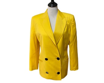 90s Yellow Double Breast Umberto Ginocchietti Blazer