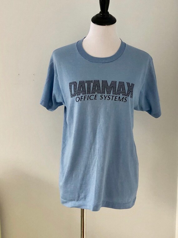 Vintage Graphic Retro Computer Nerd Tee "Datamax … - image 3