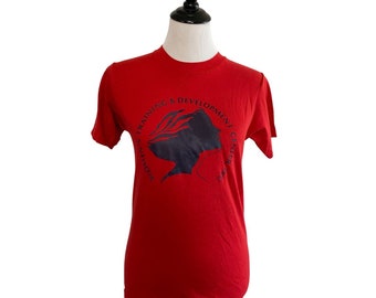 Vintage 80s Red and Black Women’s Center Super Screen Stars T-Shirt
