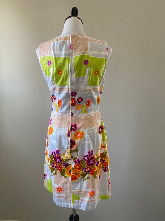 Vintage 60s-70s Mod Floral Shift Dress - image 3