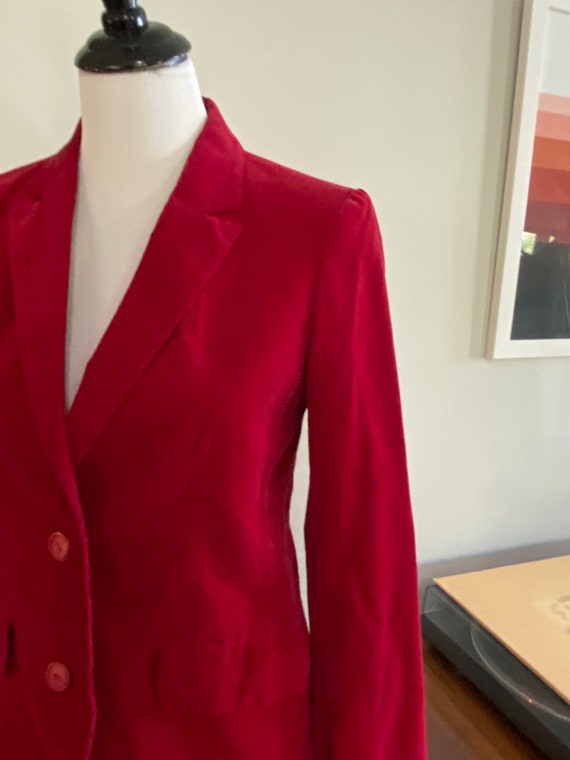 70s Red Velvet Blazer - image 4