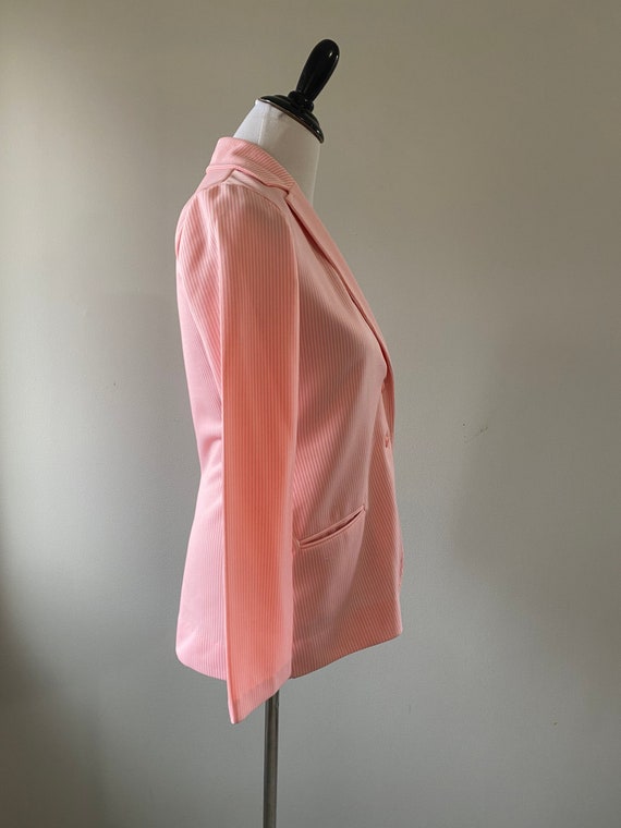 70s Pink and White Candy Striped Blazer - image 4