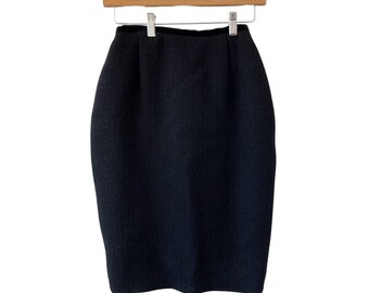 Black Boucle Jaegar Pencil Skirt