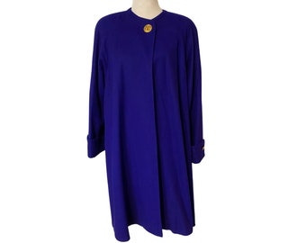 80s Purple Wool Albert Nipon Swing Coat