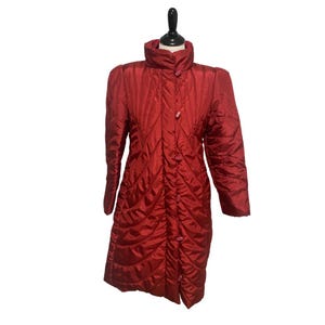 80s Red Quilted Coat