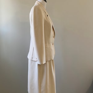 1970s/1980s Tan and White Stripe The Fashion Place Skirt Suit Set image 4