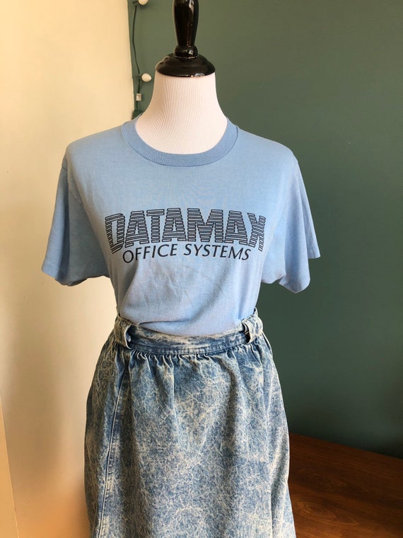 Vintage Graphic Retro Computer Nerd Tee "Datamax … - image 2