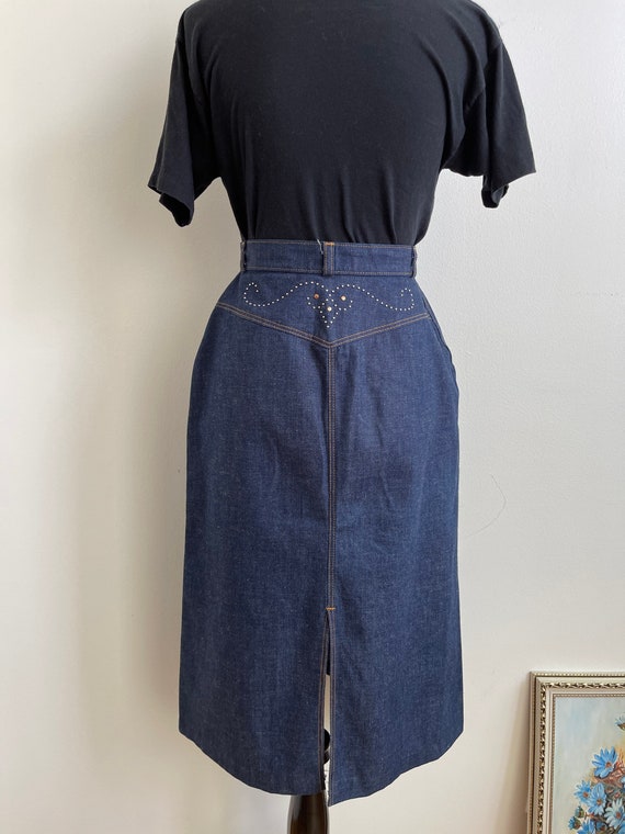 High Waist Sears Jr Bazaar Dark Denim Western Sty… - image 2