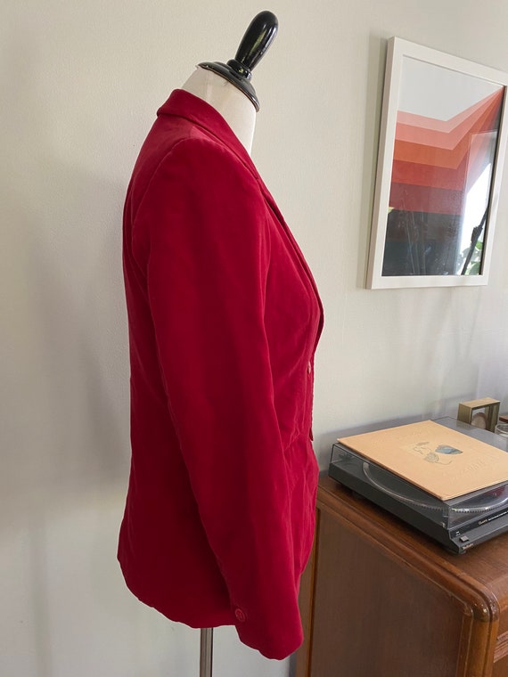 70s Red Velvet Blazer - image 6