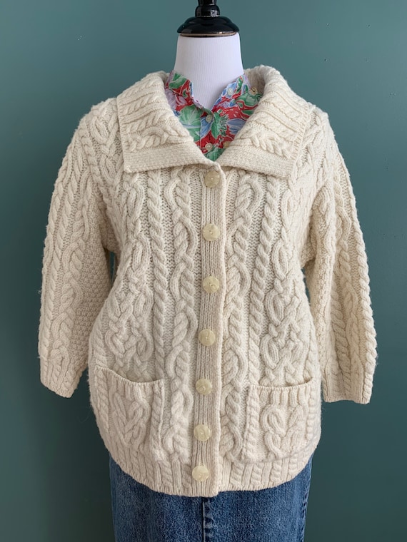 Soft Irish Wool Shawl Collar Cardigan