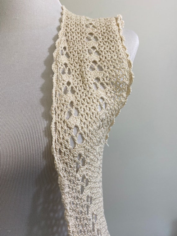 Vintage 1970s Boho Crochet Vest - image 5