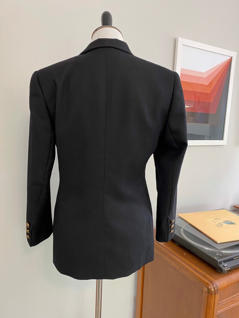 Vintage 1980s Black Wool Giorgio Sant\u2019Angelo Blazer
