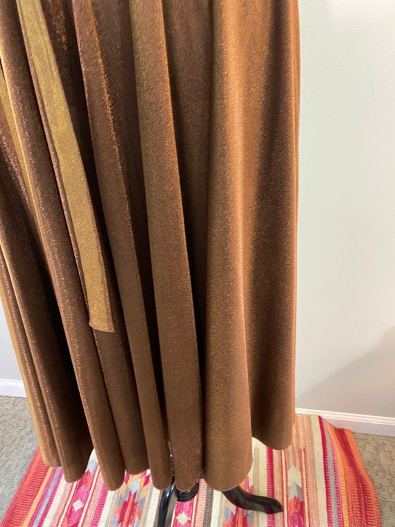 1970s 1980s Copper Shimmer Disco Dress/JC Penney Gem
