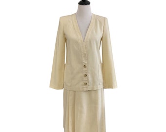 Vintage 1980s Winter White Liz Claiborne Skirt Suit