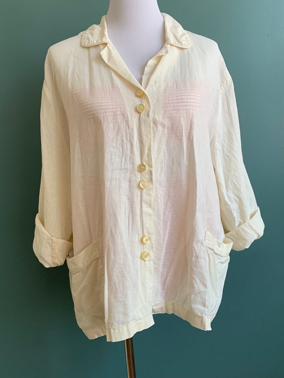 Vintage Boxy Loungewear Linen Shirt
