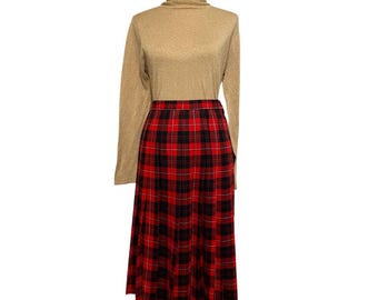 Pendleton Petite Tartan geruite plooirok uit de jaren 80