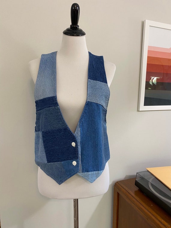 Amazing Patchwork Denim Handmade Upcycled Vest