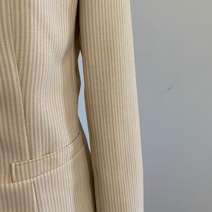 1970s/1980s Tan and White Stripe The Fashion Place Skirt Suit Set image 5