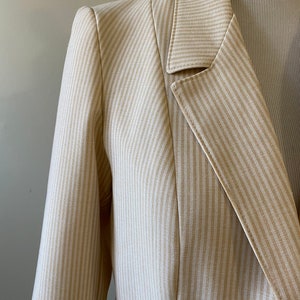 1970s/1980s Tan and White Stripe The Fashion Place Skirt Suit Set image 6