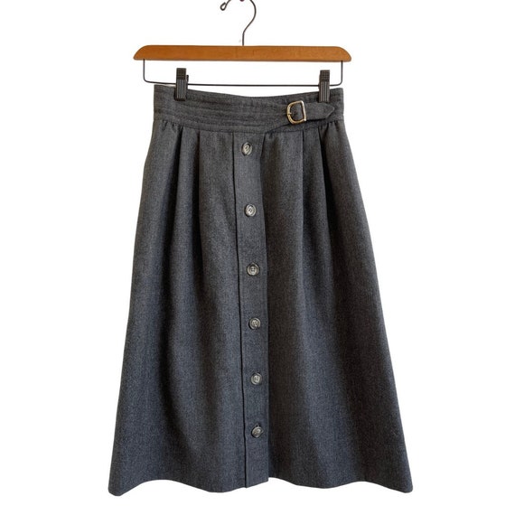 Gucci, 80s Gray Wool Gucci Skirt, 25” W