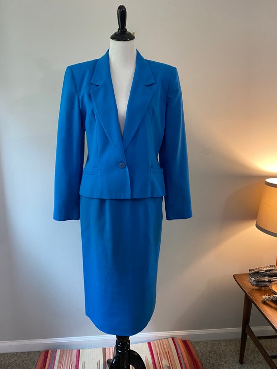 1980s Blue Prophecy Skirt Suit - image 2