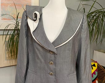 Armani Collezioni Blazer cinza e creme