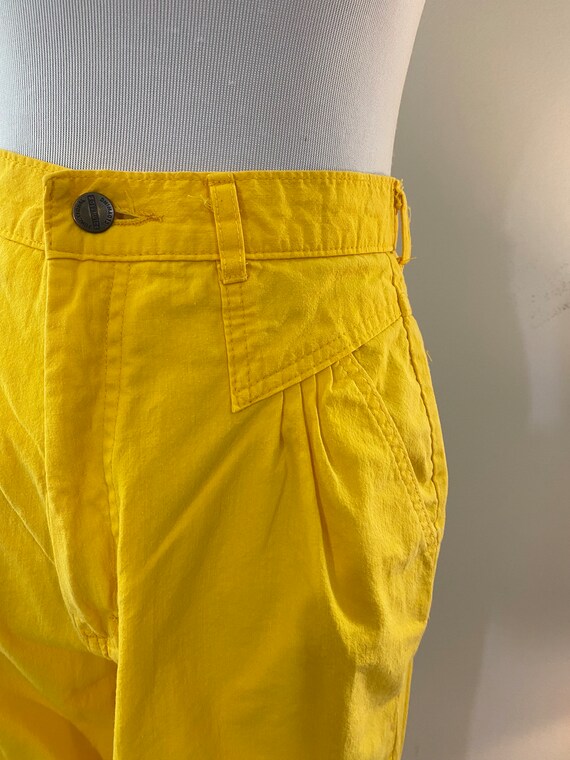 1980s Bright Yellow Palmetto High Waist Pants - image 3