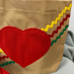 1980s Heart and Rainbow Rickrack Mini Tote Bag - Etsy