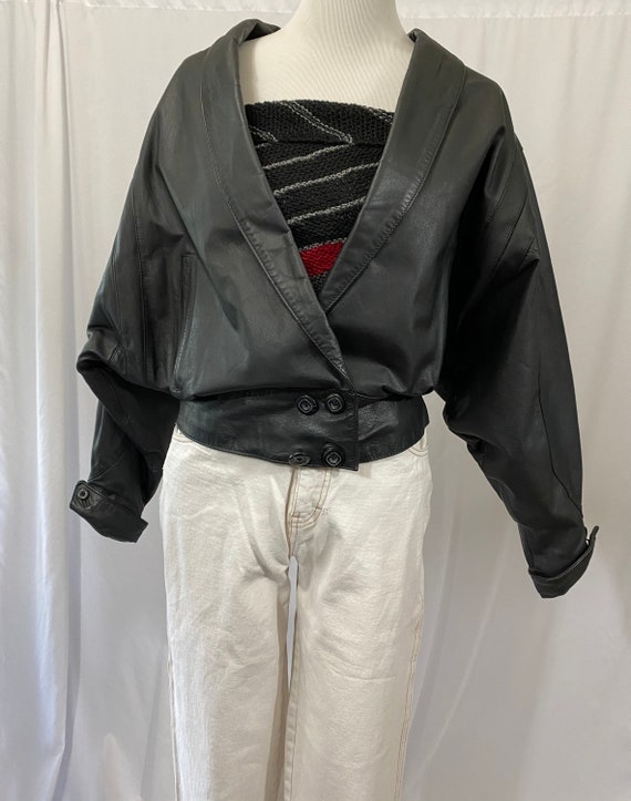 1980s Wilsons Black Slouchy Leather Jacket