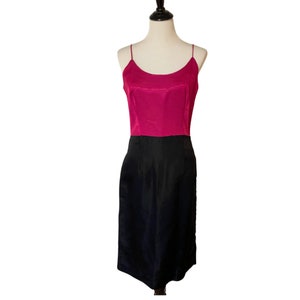 80s Pink and Black Cocktail Dress
