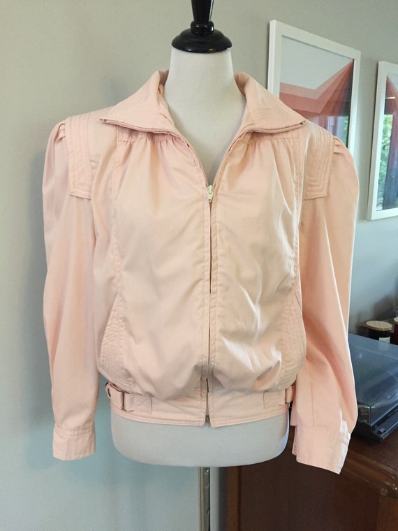 Vintage 1980s Pale Pink Windbreaker, Sm