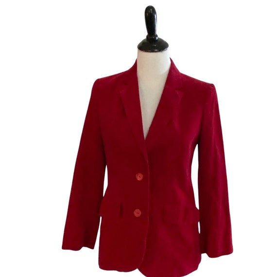 70s Red Velvet Blazer - image 1