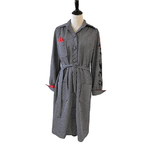 70s Black and White Fox Originals Coat Dress