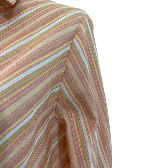 80s Peach Shimmer Stripe Wrangler Blouse - image 6