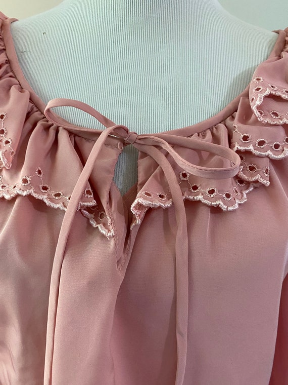 1970s Rose Pink Chessa Davis Peasant Blouse - image 6