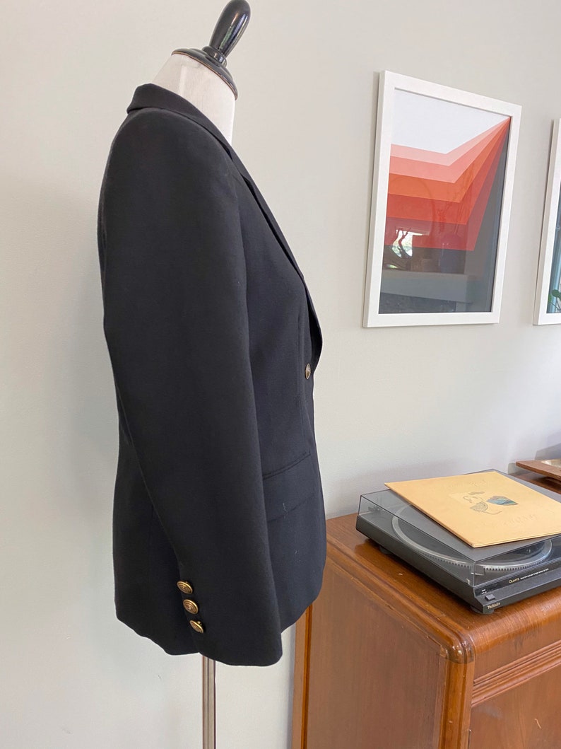 Vintage 1980s Black Wool Giorgio Sant\u2019Angelo Blazer