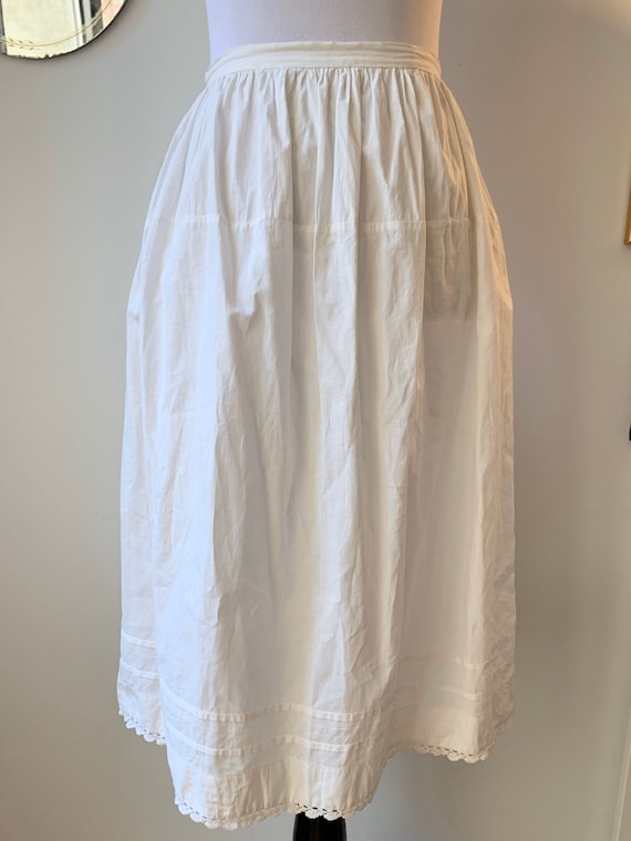 Edwardian Cotton Slip Skirt, 27” W