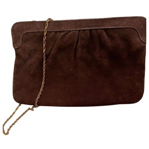 1970s Rich Brown Pigskin Leather Hushpuppies by Toni Clutch Purse