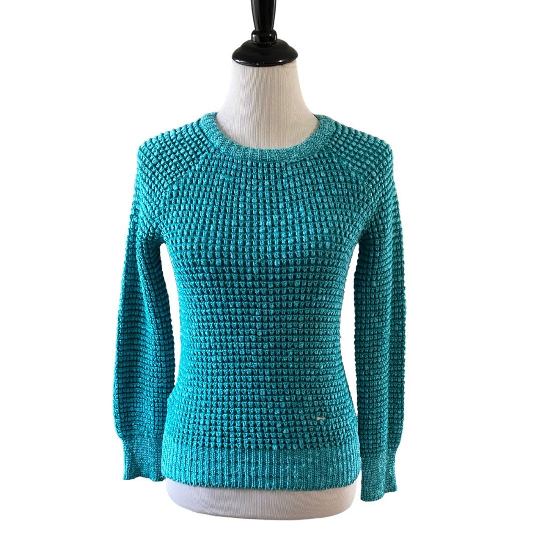 Pull Femme Liz Claiborne Bleu - Col V, Manches Longues, Taille Plus 3 - Occasion Très Bon état