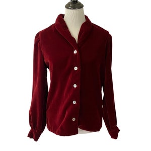 Vintage Red Velvet Handmade Blouse