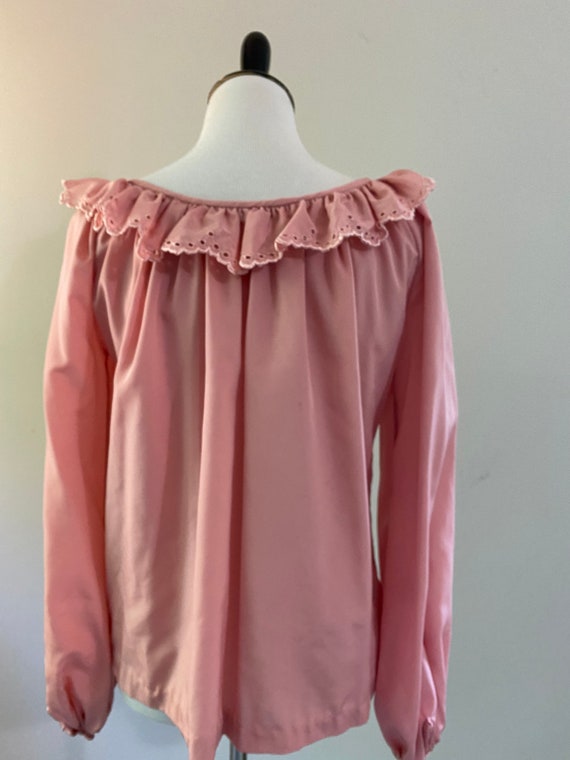 1970s Rose Pink Chessa Davis Peasant Blouse - image 2