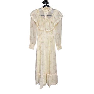70s Pink Floral Candi Jones California Prairie Dress