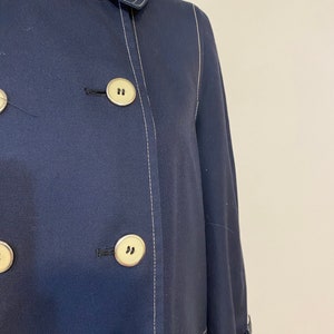 70s Navy Blue Topstitched Misty Harbor Raincoat image 3