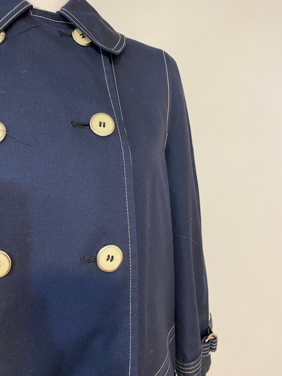 70s Navy Blue Topstitched Misty Harbor Raincoat - image 3