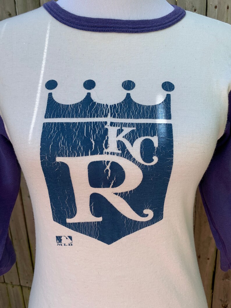 Vintage Healthknit \u201cKansas City Royals\u201d blue x white baseball t-shirt Made in USA features